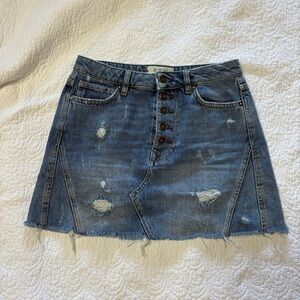 We The Free Denim Button-Up Mini Skirt 27